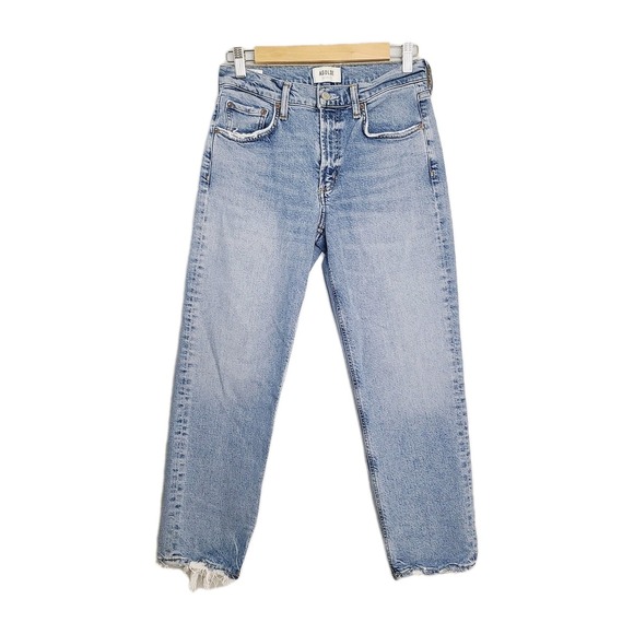 Agolde Straight Leg Jeans in Light Blue Wash - Picture 2 of 13